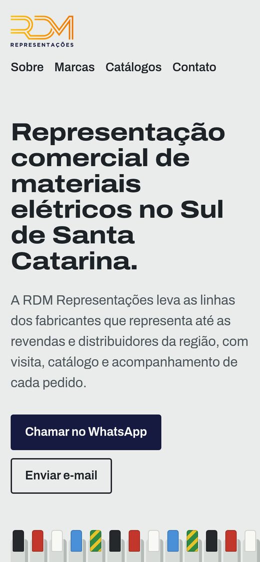The same site on a phone, with the headline and buttons stacked.